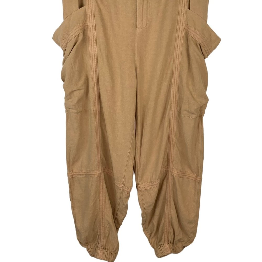 Urban Outfitters Paperbag Cargo Pants Size L NWT Linen Blend - Picture 3 of 9